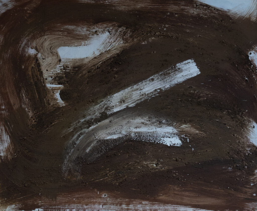 Erd-Furchen, Acryl mit Erde auf Leinwand, 120 x 100 cm, 1998