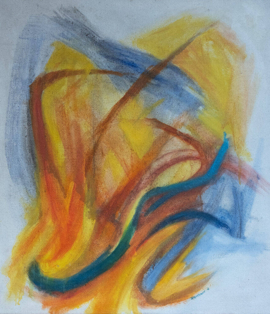 Sommerspiel, Acryl auf Jute, 80 x 90 cm, 1968