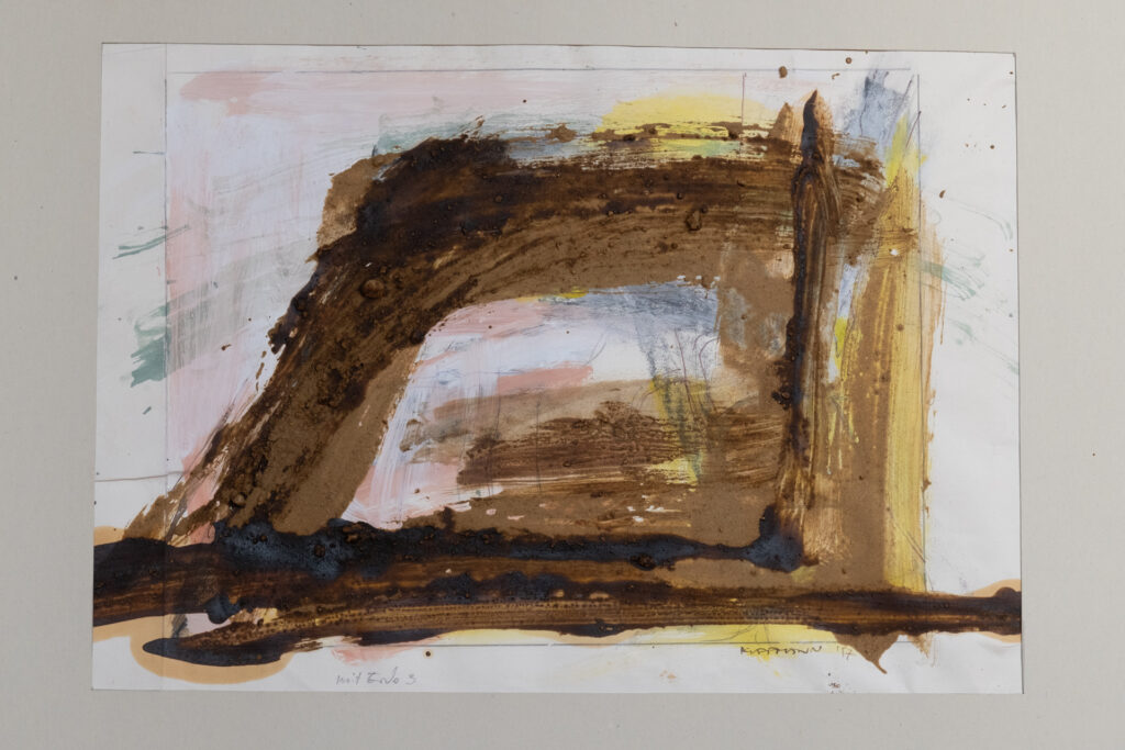 Mit Erde 2, Acryl/Erde, 66 x 48 cm, 1997