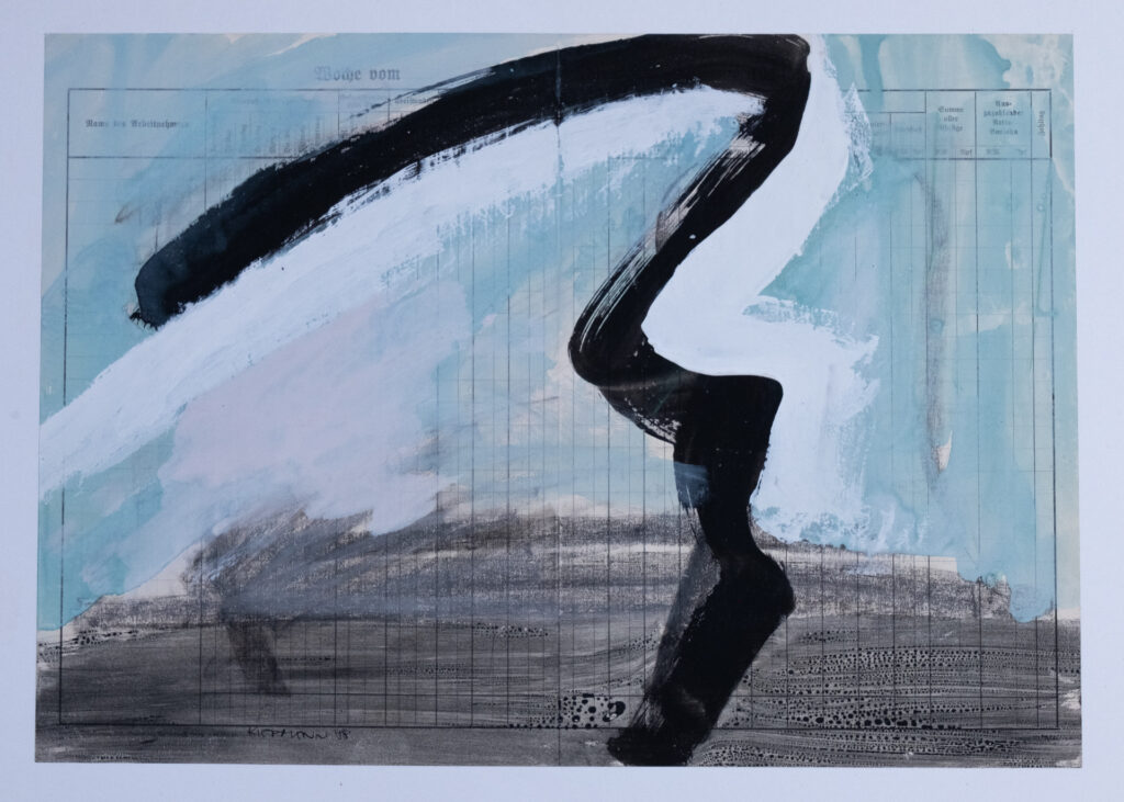 Schwarzes Zeichen 11, Acryl, 43 x 30 cm, 1988