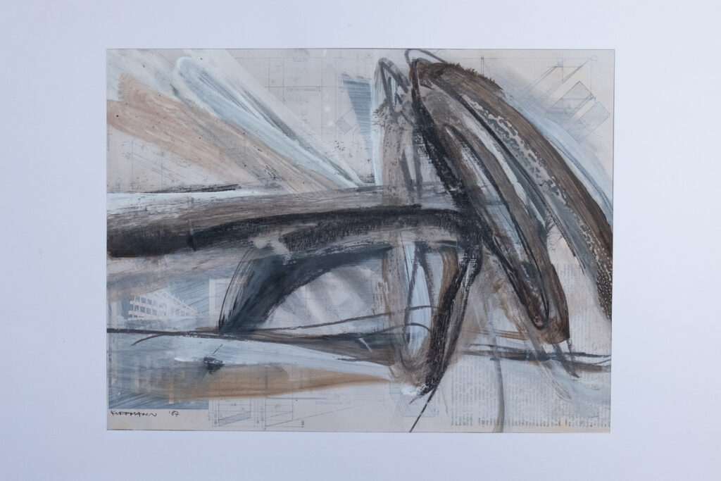 Ohne Titel, Acryl, Collage, 44 x 33,5 cm, 1987