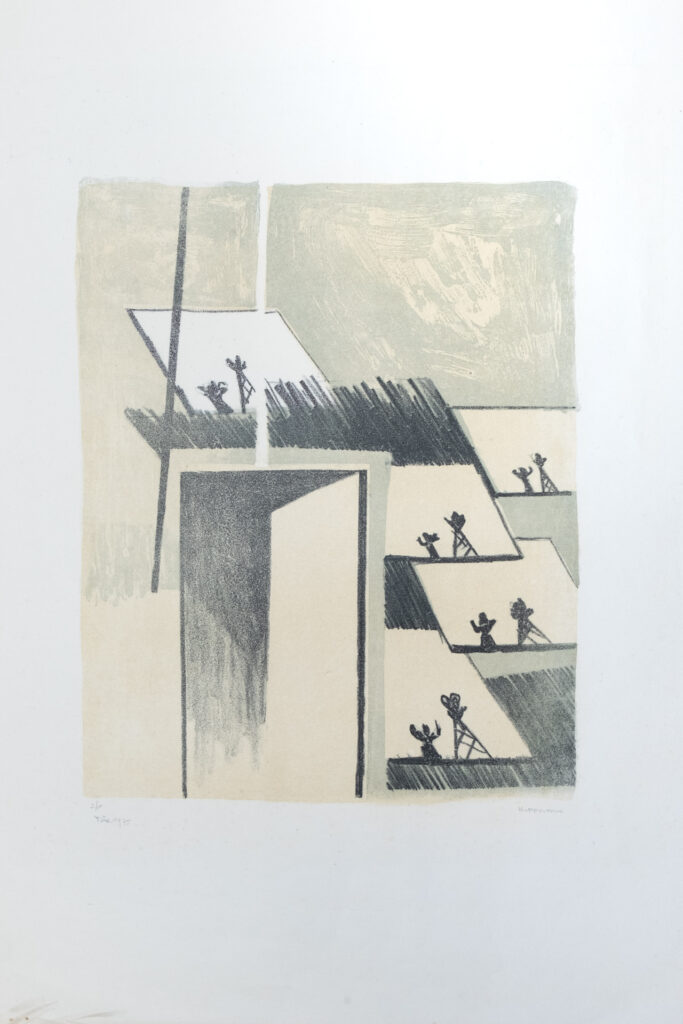 Tür“, Lithografie, 31 x 39 cm, Auflage 5, 1975