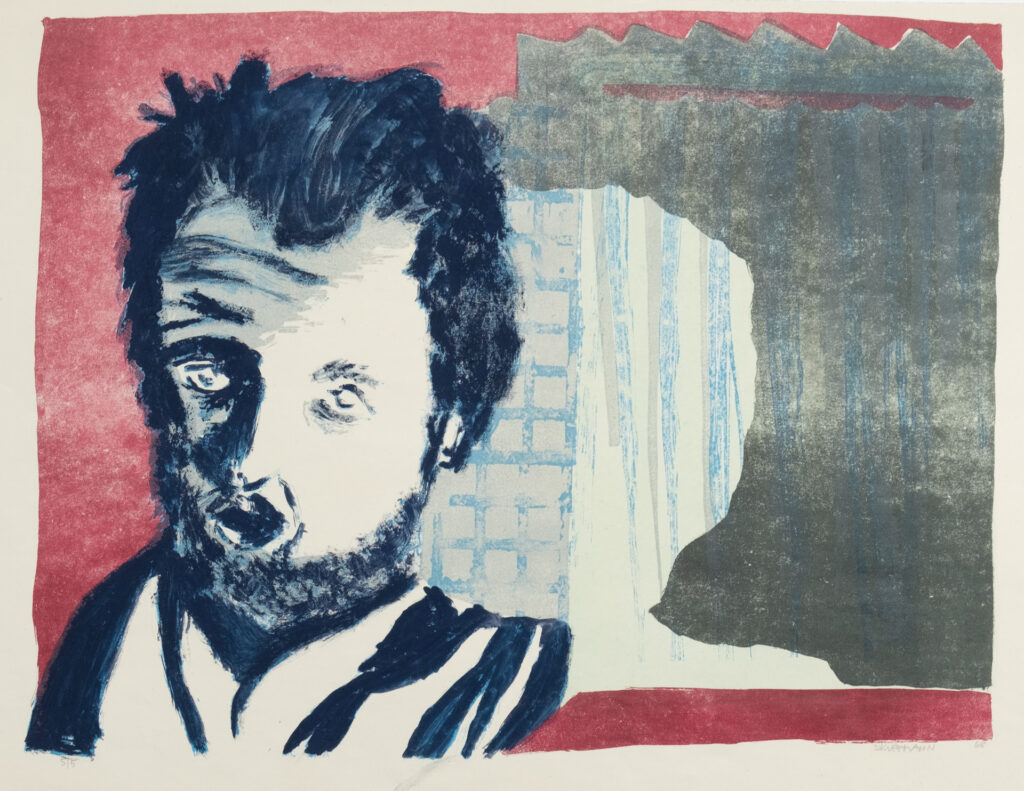 Selbstbildnis, Lithografie, 51 x 35 cm, Auflage 5, 1968