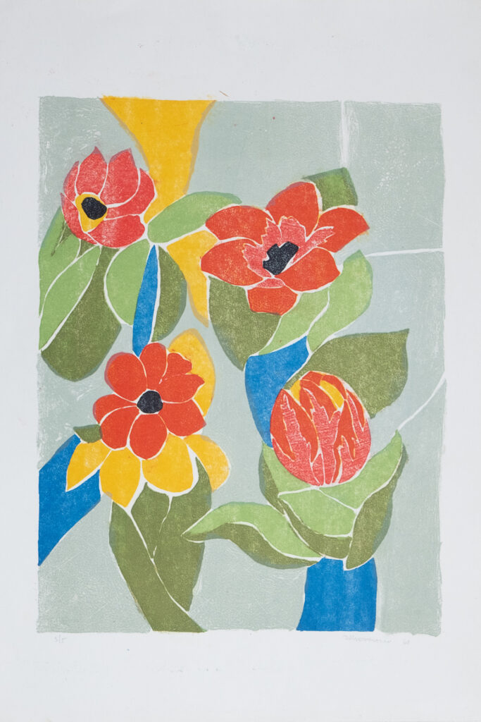 Blumen, Farblithografie, 28 x 37 cm, Auflage 5, 1968
