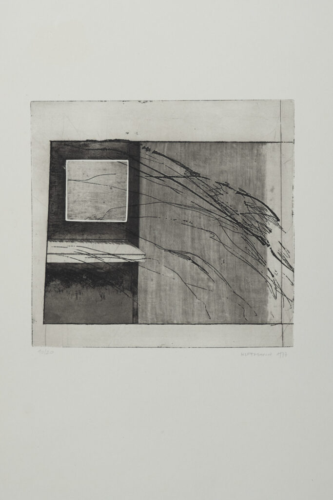 Fenster, Radierung, 27 x 25 cm, Auflage 9, 1977