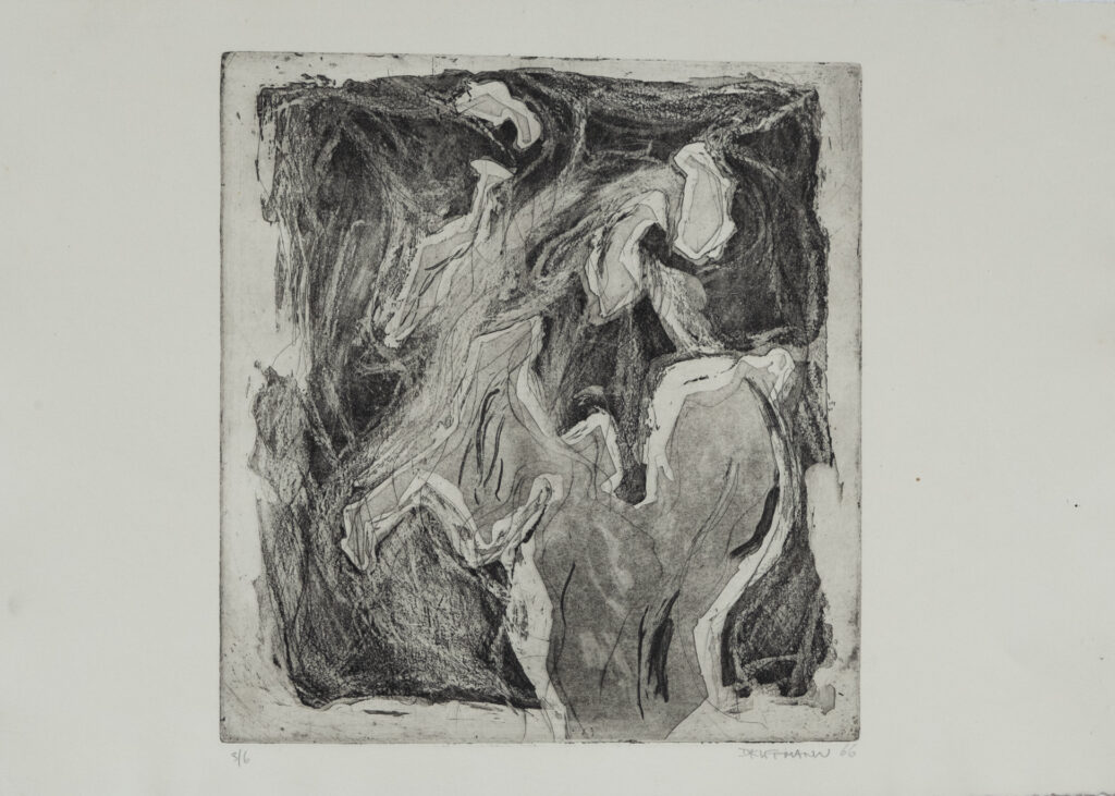 Ohne Titel, Radierungg/Aquatinta, 21 x 23 cm, Auflage 6, 1966