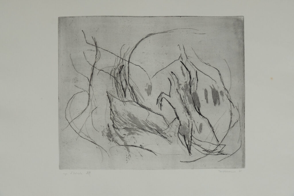 Baumgespräch, Radierung, 30 x 25 cm, Auflage 6, 1967