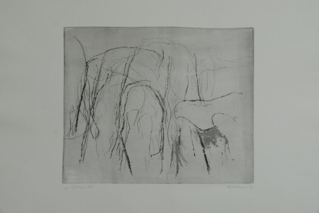 Baumgespräch 1, Radierung, 30 x 25 cm, Auflage 6, 1967
