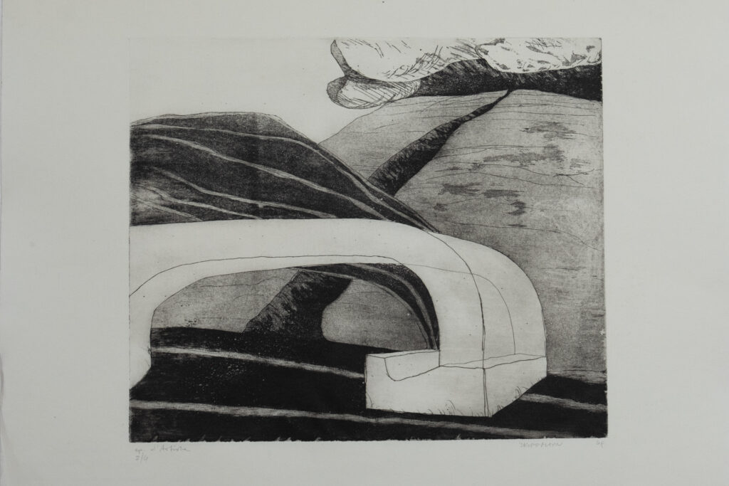 Landschaft 7, Radierung / Aquatinta, 35 x 30 cm, Auflage 4, 1969