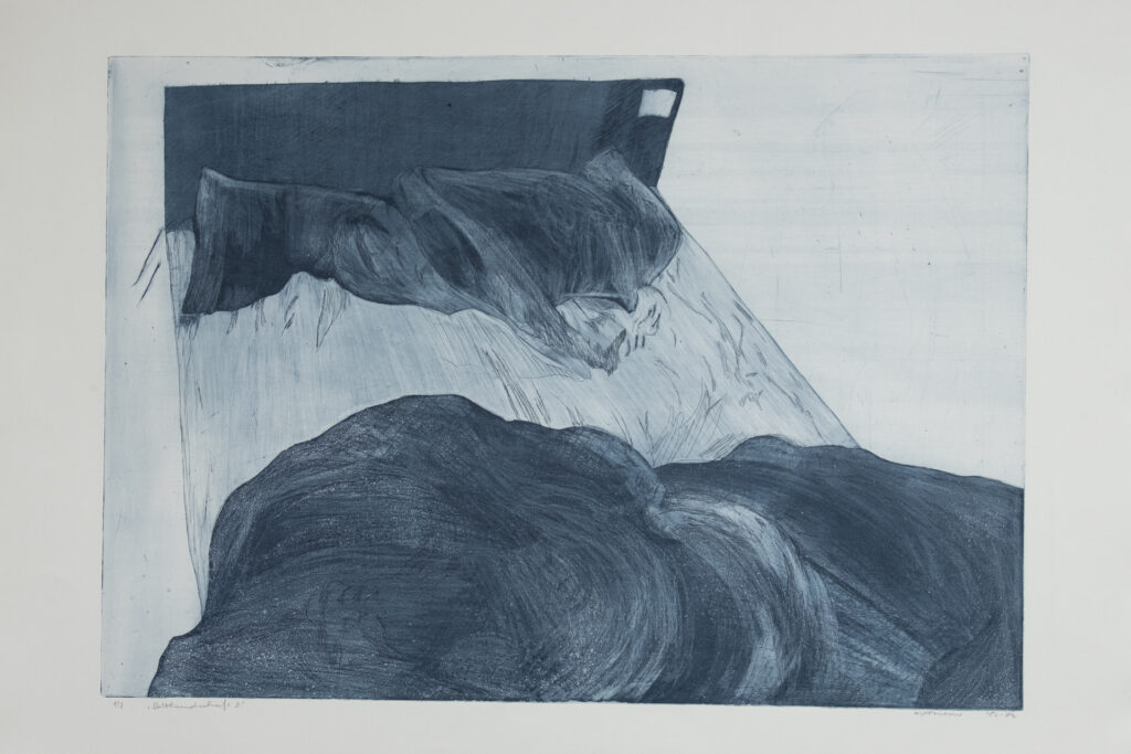 Bettlandschaft 2, Radierung, 69,6 x 49,1 cm, Auflage 7, 1982 / 83