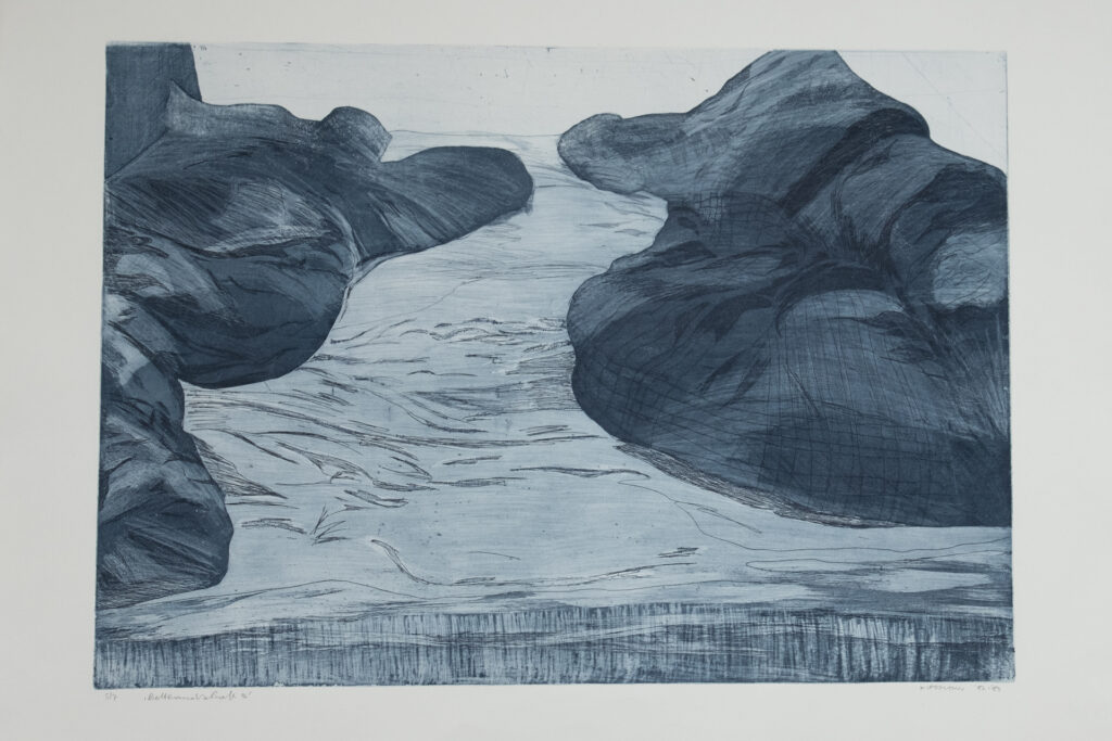 Bettlandschaft 3, Radierung, 69,6 x 49,1 cm, Auflage 7, 1982 / 83