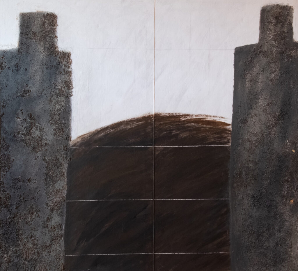 Bild 40, Acryl/Asche auf Leinwand, 140 x 135 cm, 1977