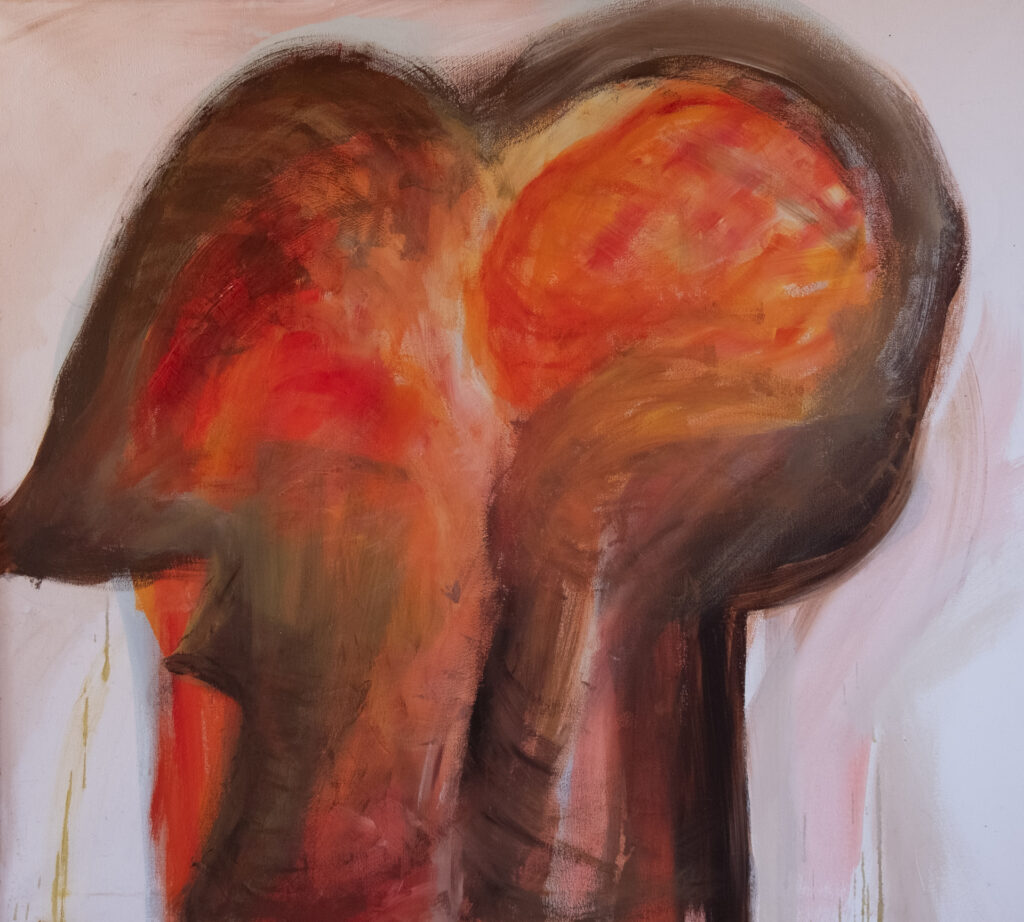 Kopfstück 1, Acryl auf Leinwand, 100 x 90 cm, 1989