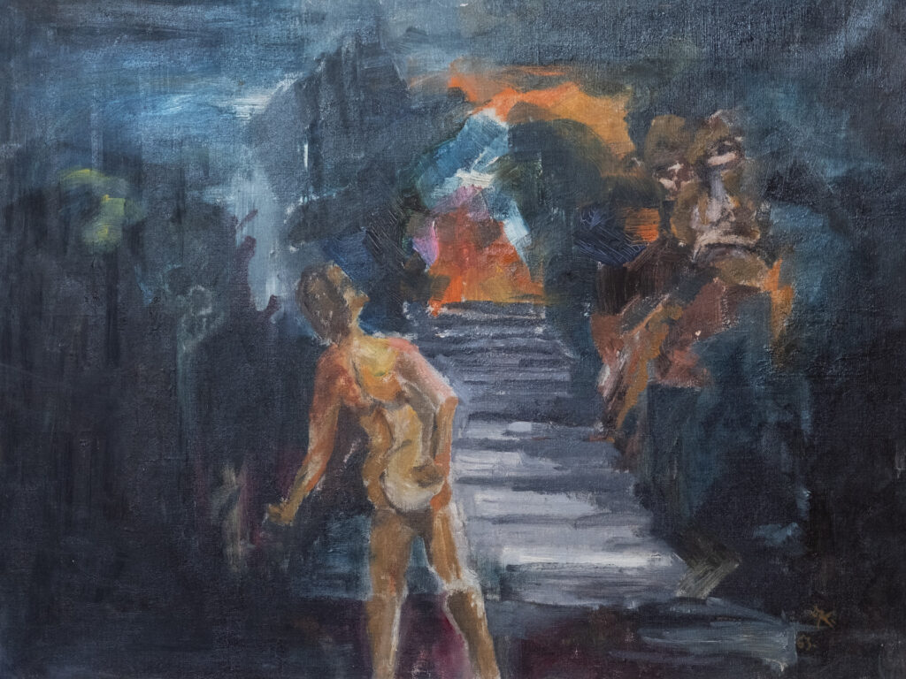 Tod eines Traummenschen, Öl auf LW, 66 x 50 cm, 1963