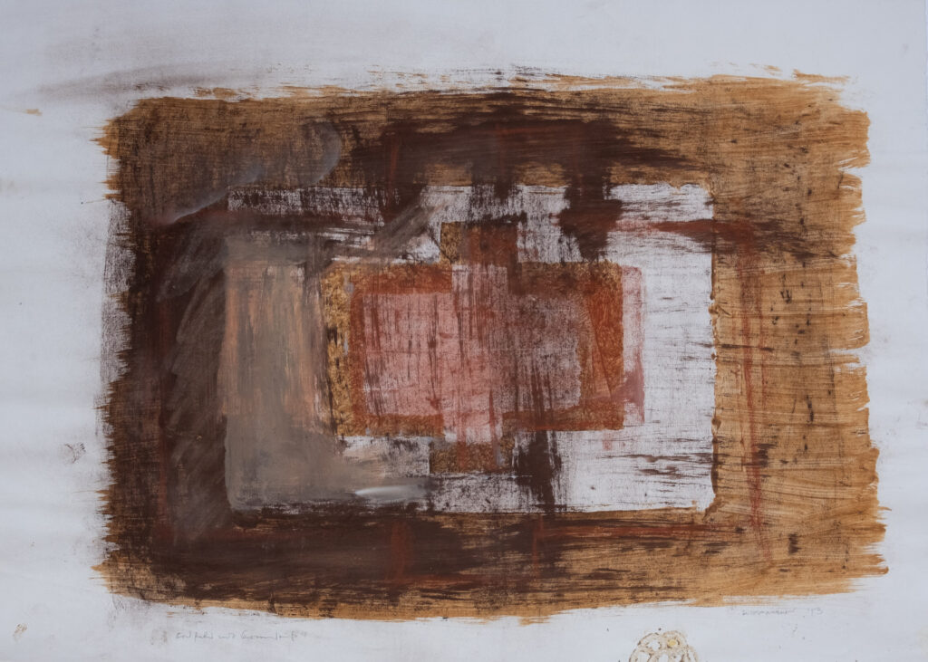 Erdfeld mit Grundriss 4, Acryl/Erde, 66 x 48 cm, 1993